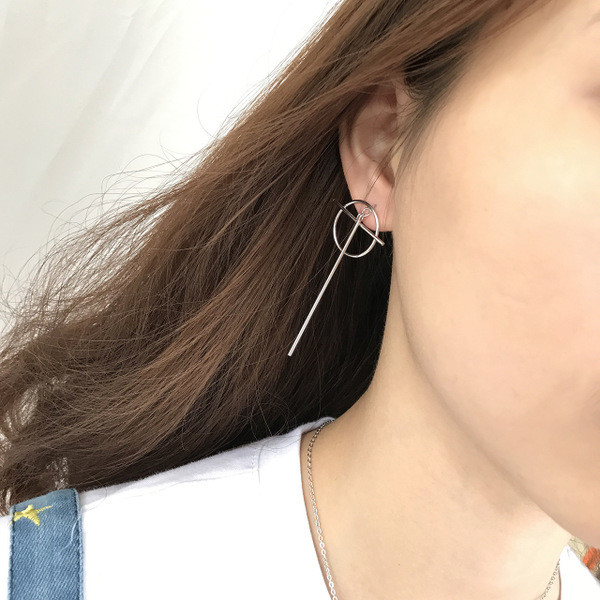 S11308 S925 sterling silver geometric drop earrings