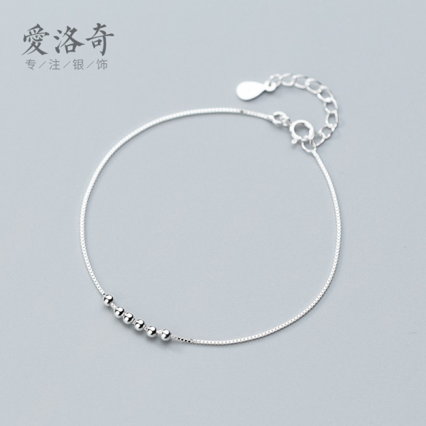 A36475 s925 sterling silver charm fashion simple bead charm bracelet