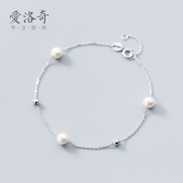 A36117 s925 sterling silver fashion simple charm bracelet