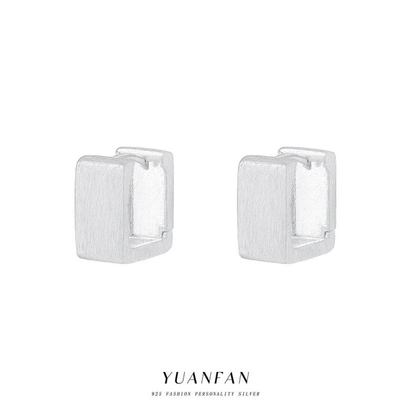 A43422 s925 sterling silver unique square simple design stud earrings