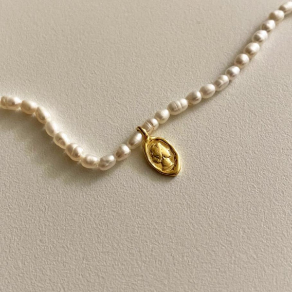A37672 sterling silver pendant choker necklace
