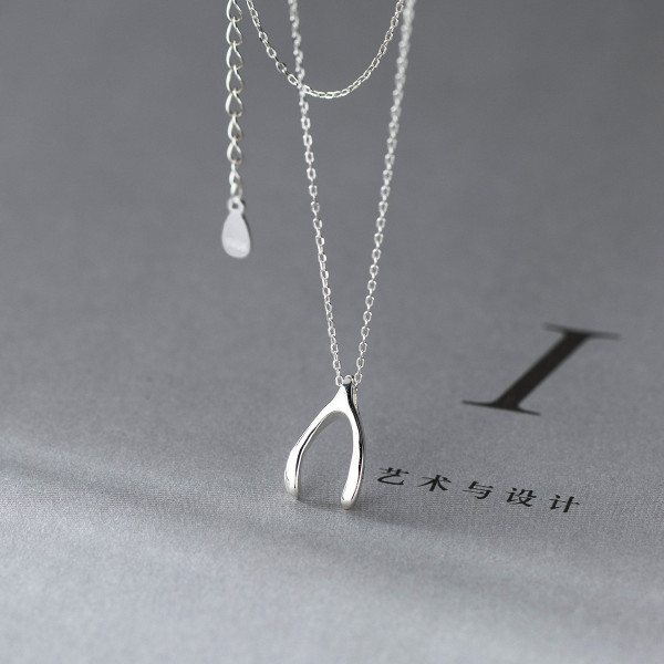A46093 s925 silver dainty simple tree wish necklace