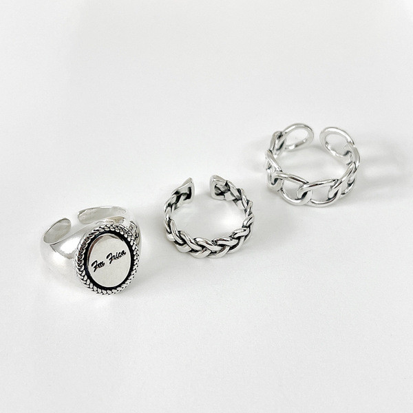 A32470 s925 sterling silver bigN imitation unique adjustable silver ring