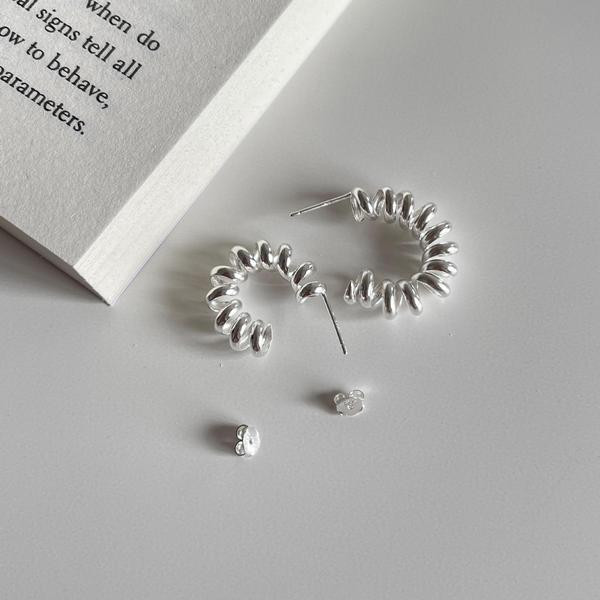 A33939 925 sterling silver minimalist silver unique earrings