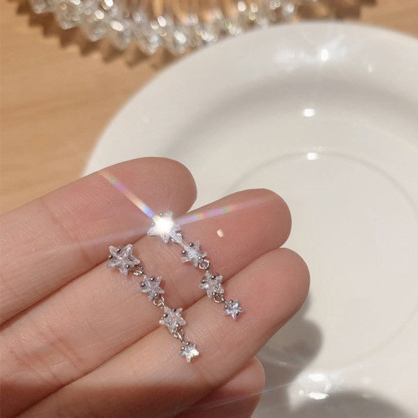 A39803 s925 silver elegant rhinestone short earrings