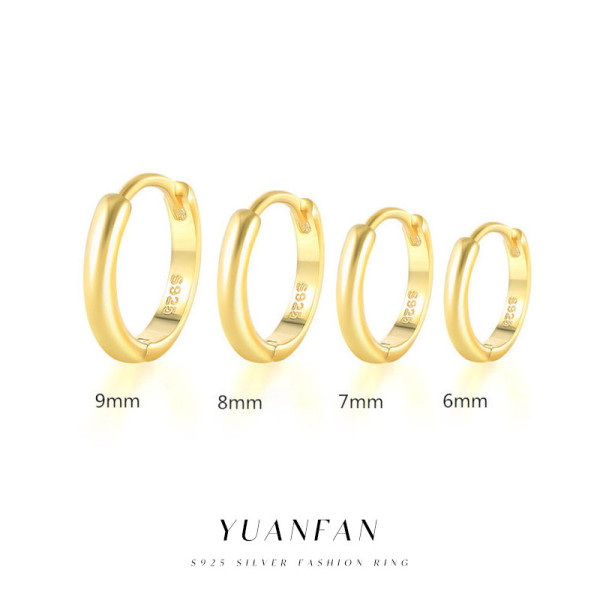 A41643 s925 silver minimalist gold metal elegant earrings