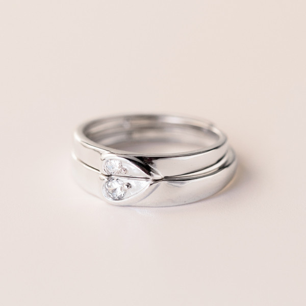 A43909 s925 silver rhinestone heart ring