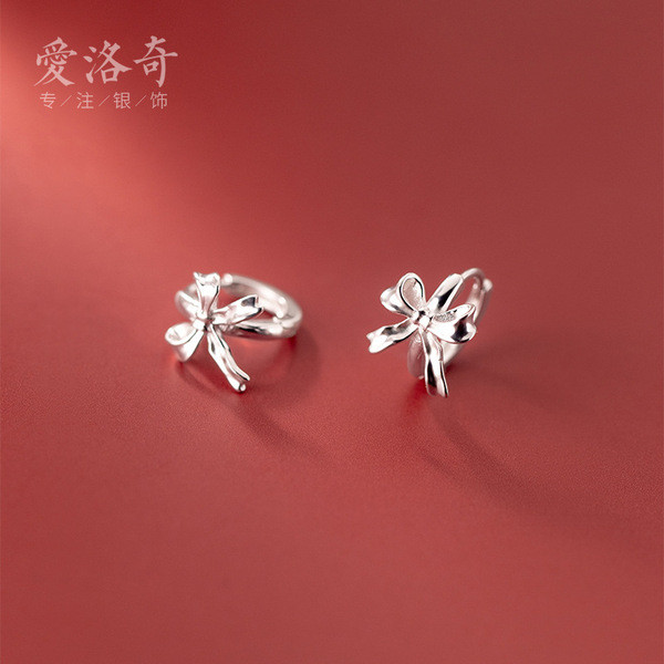 A31556 s925 sterling silver sweet bow earrings