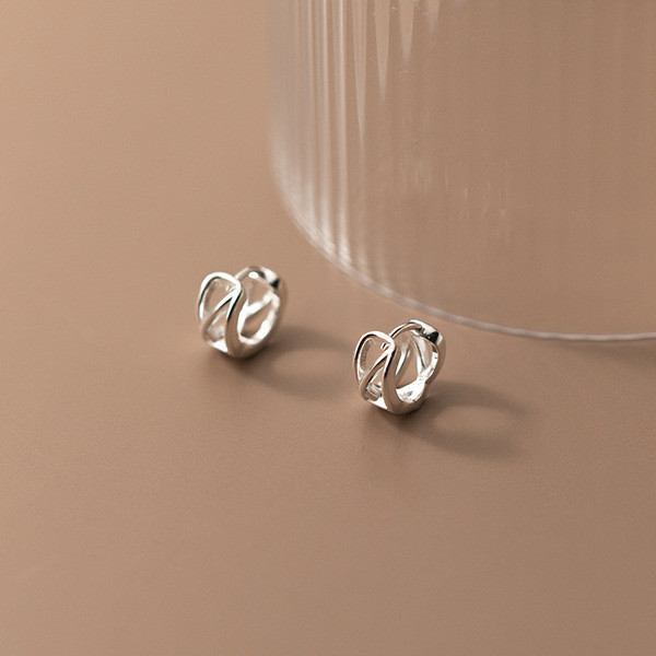 A33750 s925 sterling silver simple fashion hollowed geometric chic sweet earrings