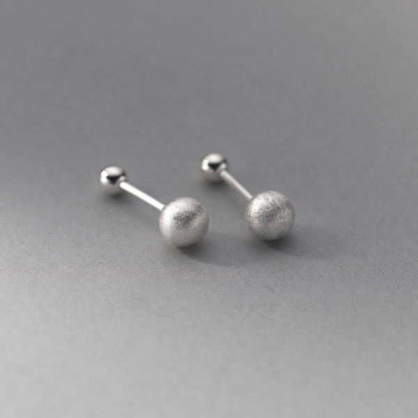 A37288 s925 sterling silver ball stud design earrings