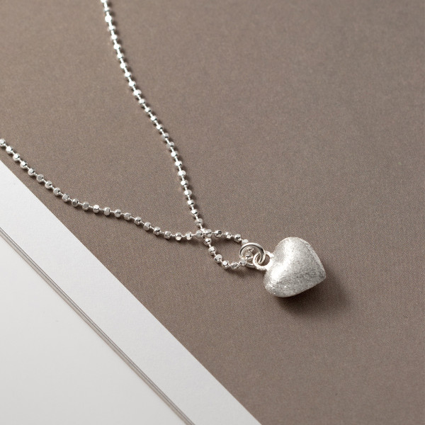 A42483 s925 silver design heart geometric necklace