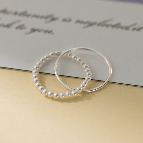 A43577 s925 trendy sweet simple double layered ring