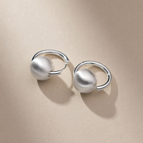 A39789 s925 sterling silver simple ball trendy design earrings
