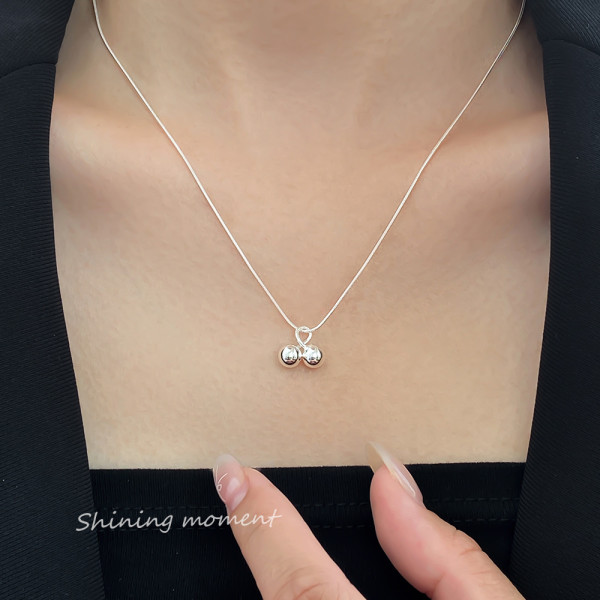 A43781 s925 sterling silver trendy sweet dainty simple necklace