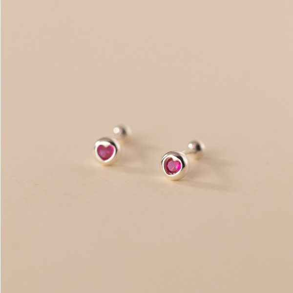 A35707 s925 sterling silver heart rhinestone earrings