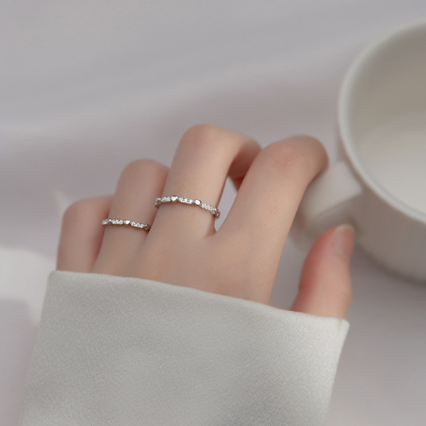 A36313 s925 sterling silver sweet rhinestone heart ring