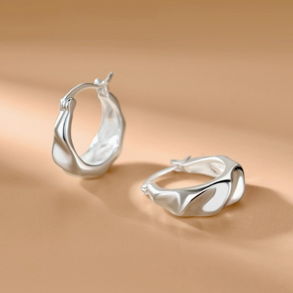 A41924 silver fashion unique design elegant hoop earrings