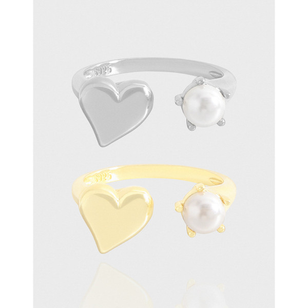 A43263 design pearl heart sterling silver s925 ring