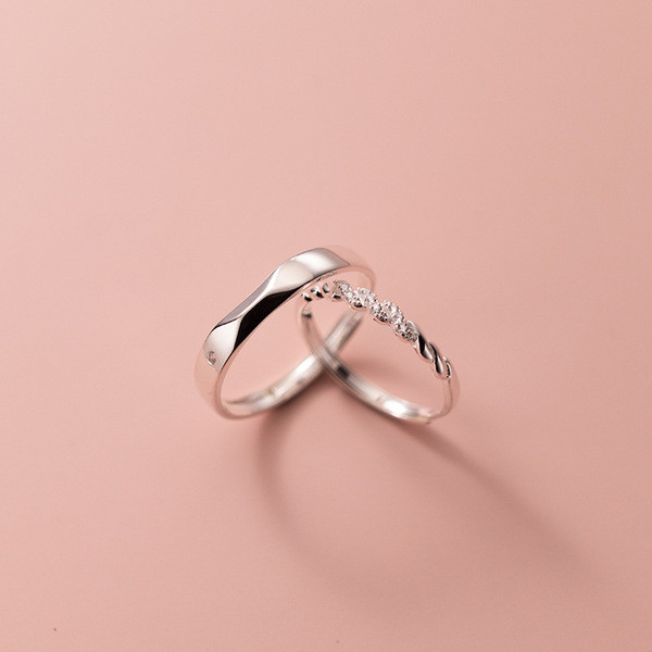 A34394 s925 sterling silver rhinestone twist chic unique ring