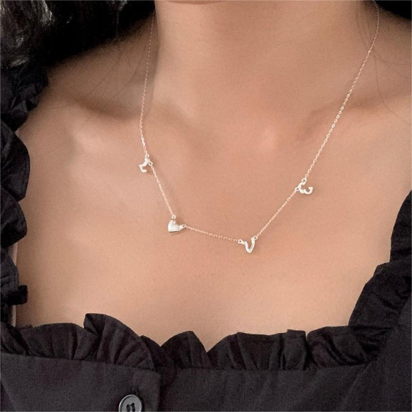 A40434 sterling silver simple elegant necklace