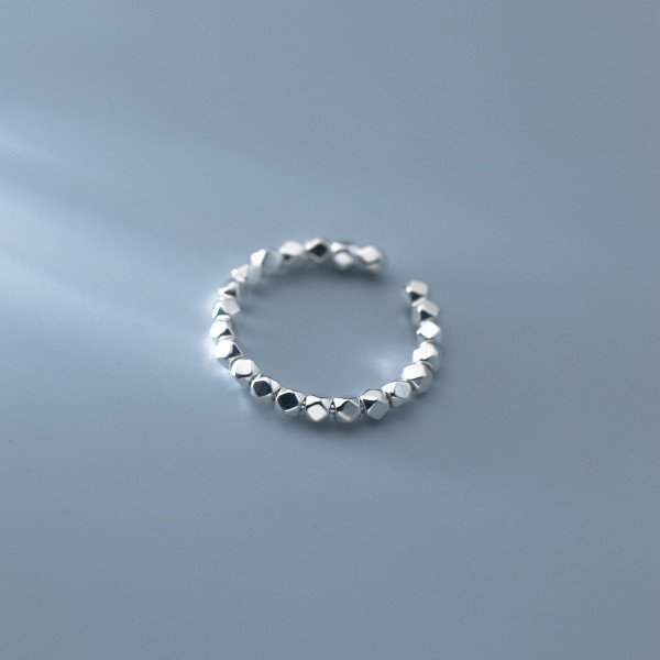 A36267 s925 sterling silver geometric beaded ring