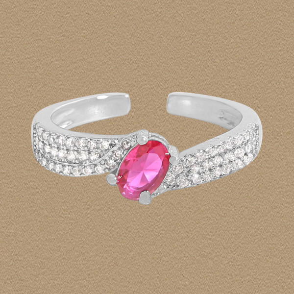 A45897 cubic zirconia adjustable sterling silver s925 ring