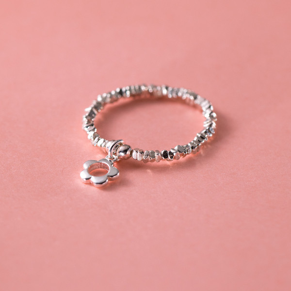 A40747 s925 sterling silver trendy hollowed flower elegant ring