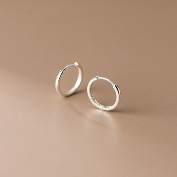 A35558 s925 sterling silver chic simple small trendy circle unique earrings