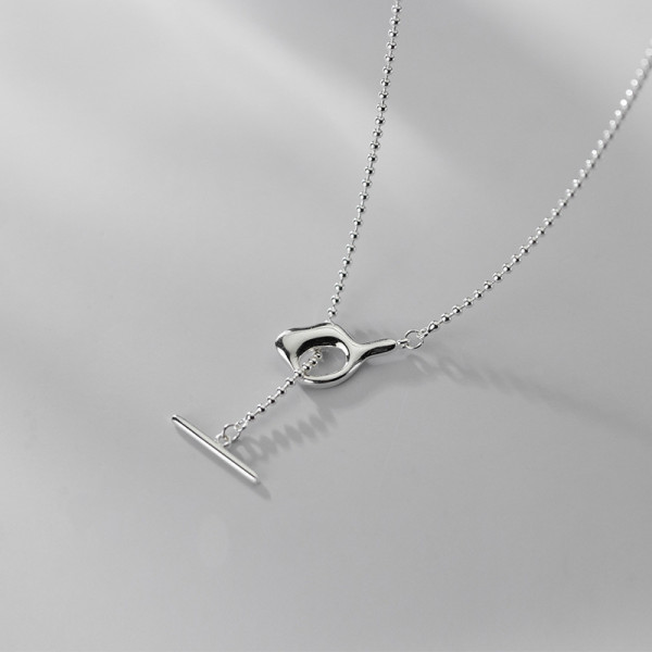 A35393 s925 sterling silver chic simple trendy irregular sweet necklace