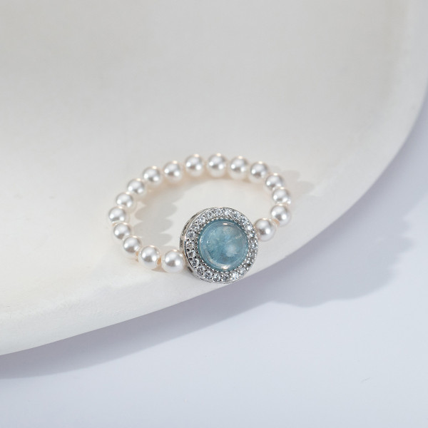 A41505 s925 sterling silver rhinestone stretchy