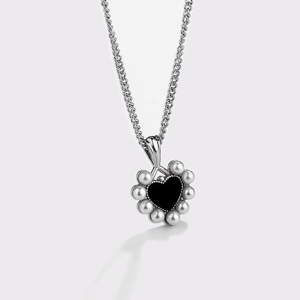 A35321 925 sterling silver heart pendant fashion vintage heartshape necklace