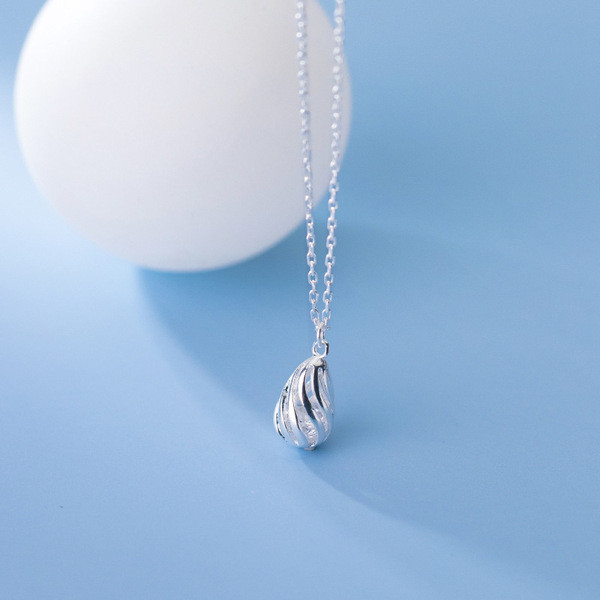 A31231 s925 sterling silver teardrop rhinestone hollowed necklace