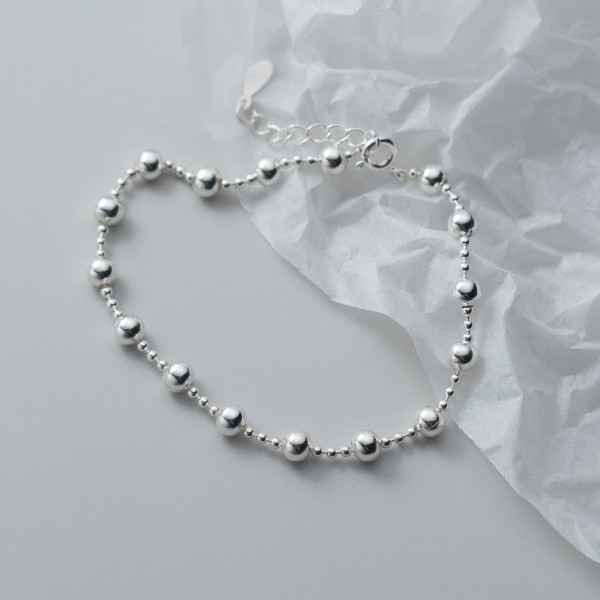 A37182 s925 sterling silver silver charm bracelet