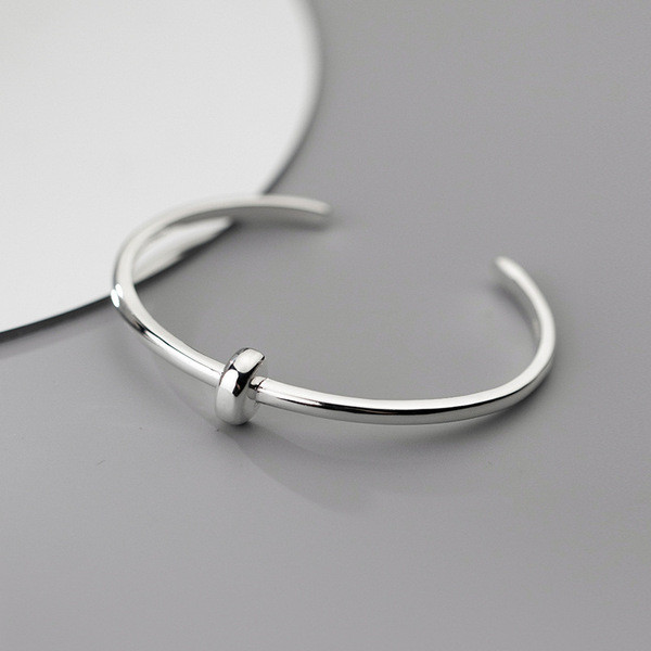 A34251 s925 sterling silver vintage simple bangle chic bracelet