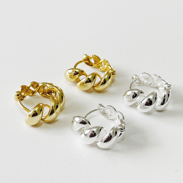 A32834 925 sterling silver rope earrings