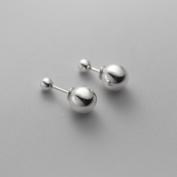 A37295 s925 sterling silver stud simple circle unique earrings