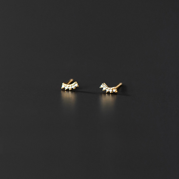 A36849 s925 sterling silver trendy simple rhinestone earrings