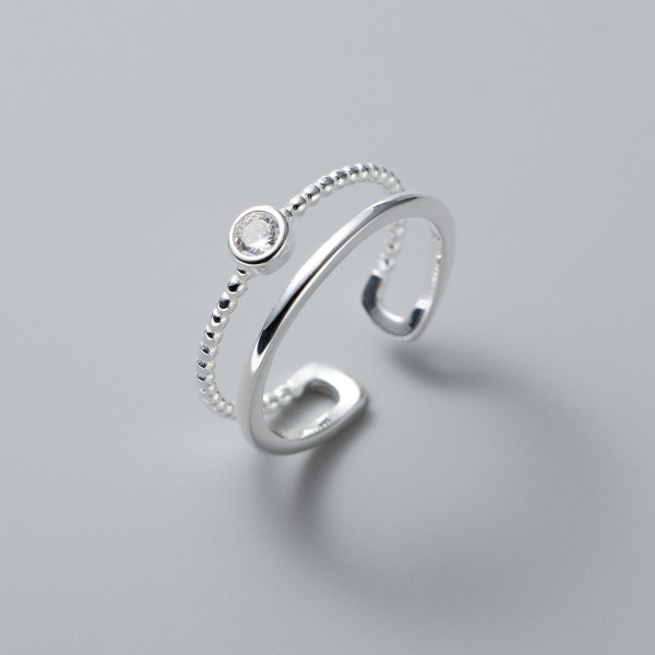 A39181 s925 sterling silver rhinestone twist trendy elegant ring