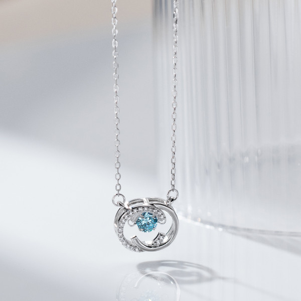 A40155 s925 sterling silver rhinestone double grade sweet necklace