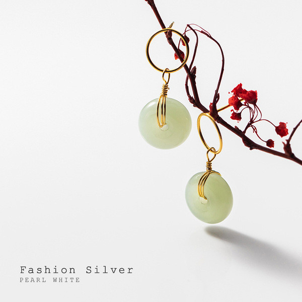 A32257 s925 sterling silver vintage circle earrings
