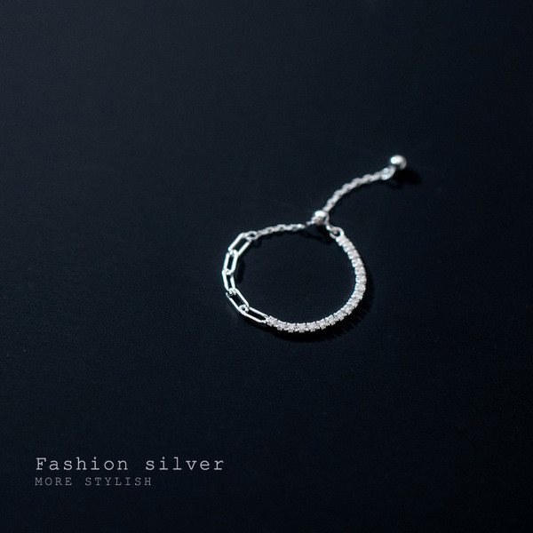 A34378 s925 sterling silver hollowed chain ring