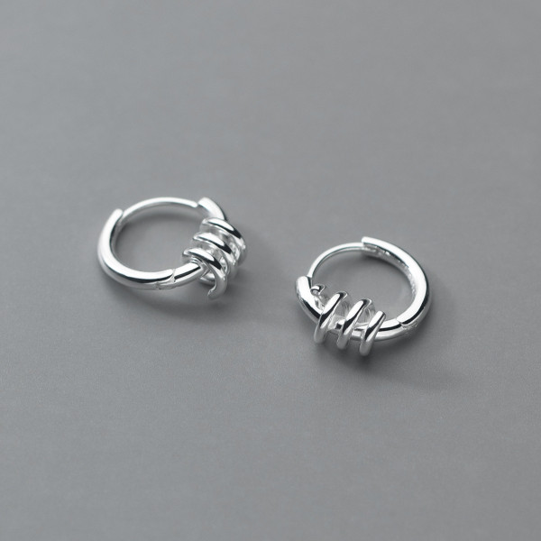 A35564 s925 sterling silver bar twist simple chic cute earrings