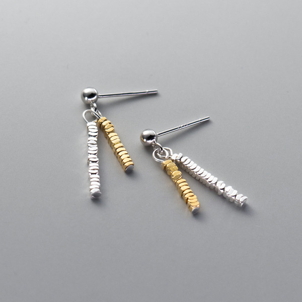 A41070 s925 sterling silver double elegant earrings