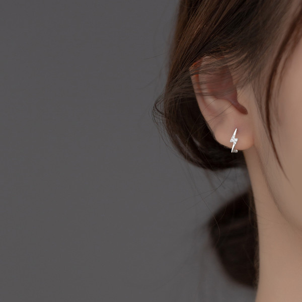 A37052 s925 sterling silver simple trendy chic fashion rhinestone earrings