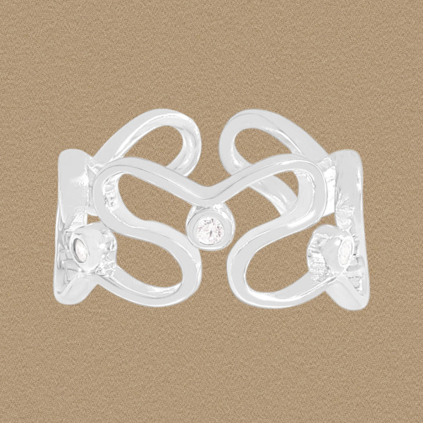 A44649 heart sterling silver s925 cubic zirconia ring