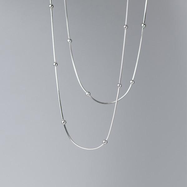 A36730 s925 simple trendy snakechain short necklace