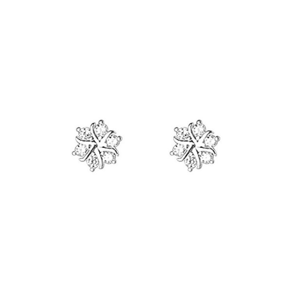 A42962 s925 sterling silver rhinestone snowflake stud fashion earrings