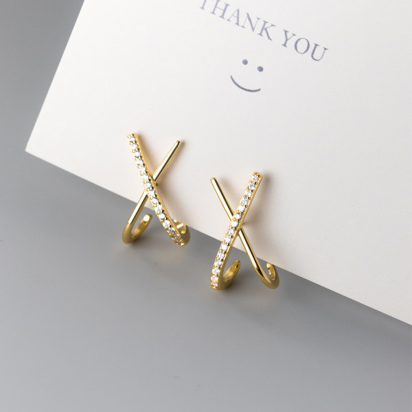 A44752 s925 silver simple rhinestone trendy stud elegant earrings