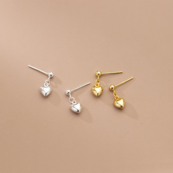 A33746 s925 sterling silver sweet simple trendy heart earrings