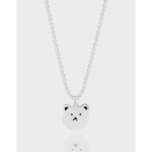 A41726 design bear pendant sterling silver s925 necklace